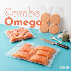 Combo Omega a domicilio en Bogotá: Filete de Salmón, Hamburguesas de Salmón y Trocitos de Salmón | Pura Agalla
